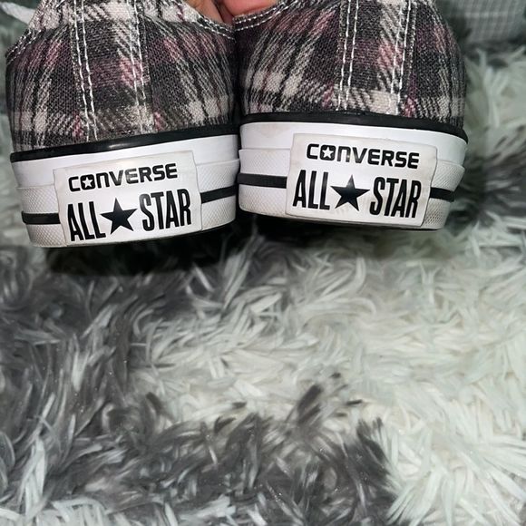 Converse All Star canvas plaid lo top sneakers women size 7 - Picture 2 of 5